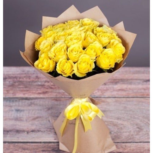 Купить на заказ Букет из 11 желтых роз с доставкой в Шымкенте